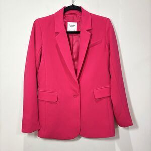 Abercrombie Fitch Blazer Womens XS Pink Jacket Preppy Academia Barbie Bold